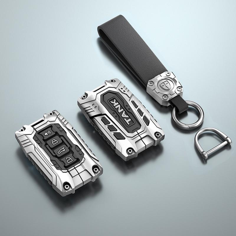 Galvanized Alloy Silicone Car Smart Remote Key Case Cover for Great Wall GWM WEY TANK 300 500 Tank300 Tank500 Car Accessories