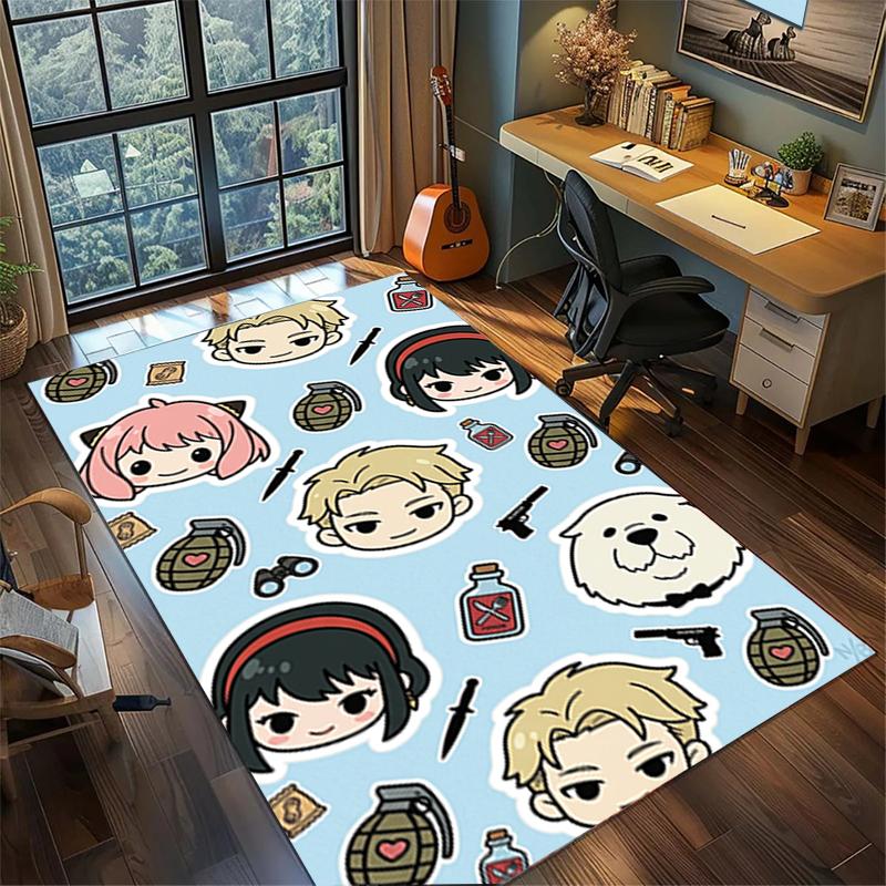 "Spy × Family" Floor Mat Rug Non Slip Washable Large Area Carpet Home Bedroom Decor—kwq96