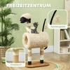 Cat Tree in Sheep Design, with Scratching Posts, Tunnel and Toy, 98 cm, Light Brown