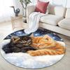 Snow Animals pattern round rug,Carpet Rug for Living Room Bedroom Playroom ,Non-slip Floor Mat,Holiday Gifts and Birthday Gifts.
