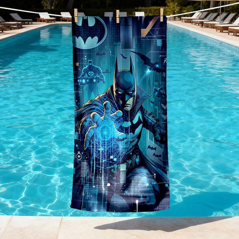Batman Print Beach Towel Design, Soft, Lightweight. for Home Bathroom, Spa, Pool, Yoga, Surfing, Camping, Gift for Family, Friend