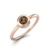 Женское свадебное кольцо-солитер из стерлингового серебра 925 пробы с покрытием розовым золотом (вермей), с круглым дымчатым кварцем 4 мм, закрепка крапановая