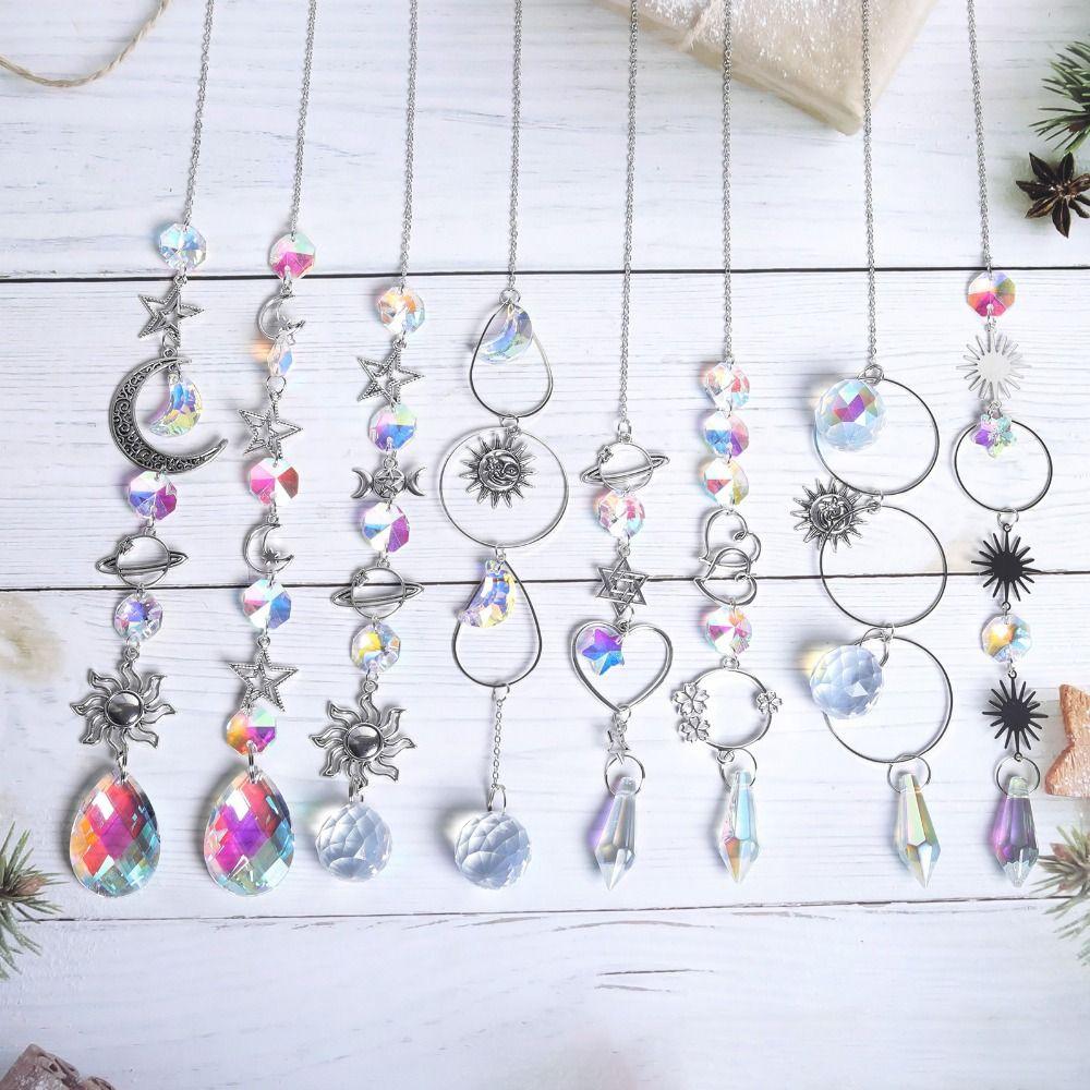 Home Garden Decor Sun Catcher Sun Moon Planet Prisms Hanging Decoration  Outdoor