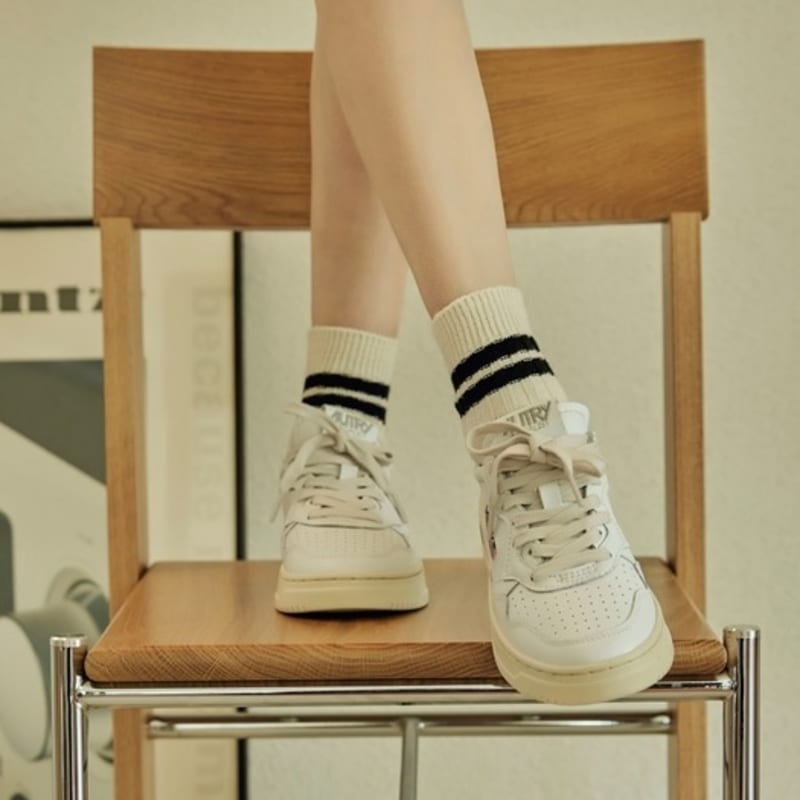 Женские утолщенные носки до щиколотки ENRICH - Низкие белые (черный)