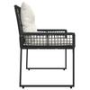 Outdoor Bench with Cushions Black and Cream White 118 x 55 x 82 cm