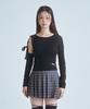 FOUR YOUNG Unbalanced Tie Top Black
