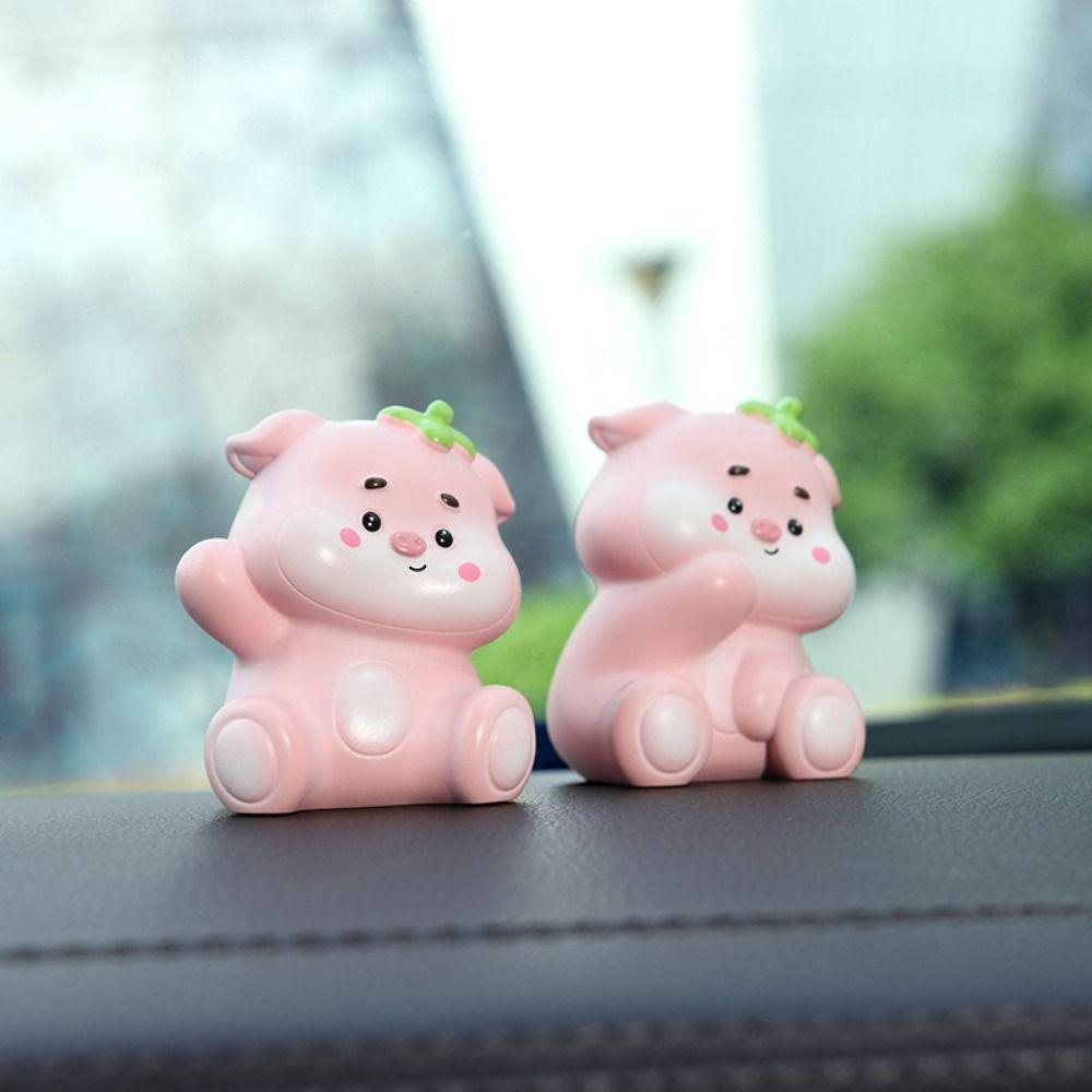 Милые полимерные фигурки свинок Маленькие мультяшные животные Миниатюры Клубничные свинки Статуэтки Домашний декор