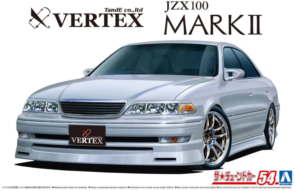 AOSHIMA Тюнингованная автомобильная серия Toyota VERTEX JZX100 Mark II Tourer V 1998 Пластиковая модель 1/24 № 54