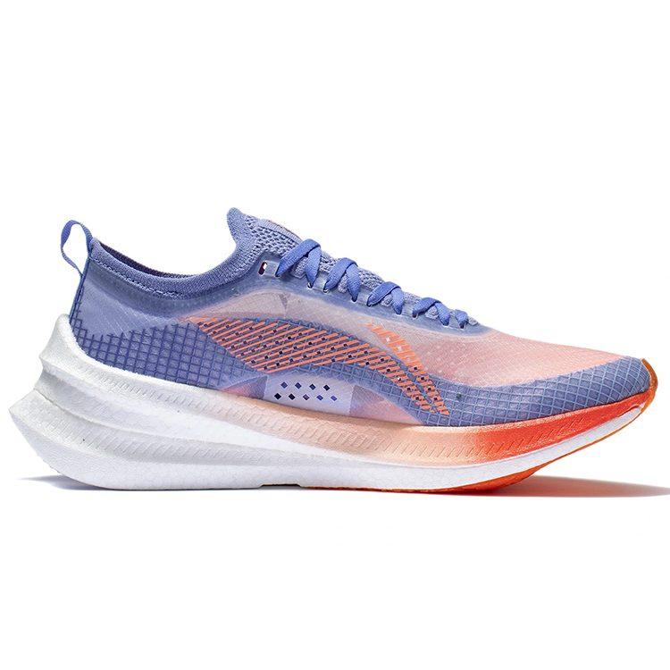 Li Ning Feidian 2 Elite Амортизация Скользкая Устойчивая к истиранию Поддержка Низкие Кроссовки для бега Женские Бело-фиолетовые ARMR010-6