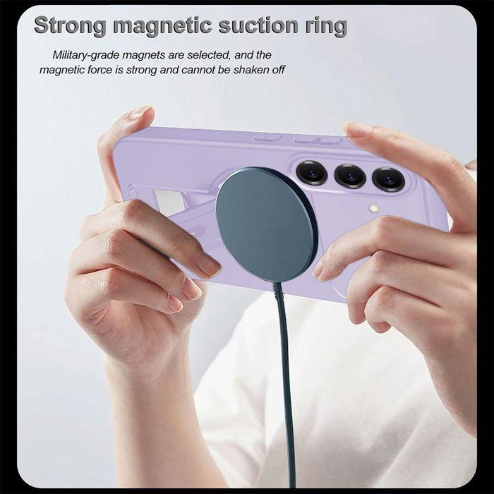 Coque Silicone - BOOLING - pour Samsung Galaxy S26 - avec Cercle Magnétique - Violet - 2 Vitres