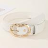 Casual Double D Buckle Waistband Simple Waist Strap Women Fashion Leather Belt  Waist Decoration