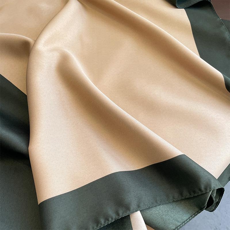 90*90см Роскошный Бренд Простой Шелковый Квадратный Шарф Хиджаб Женский Бандана Мягкие Шарфы Шейный Платок Женский Шарф для Волос Шаль Обмотка Повязка на Голову