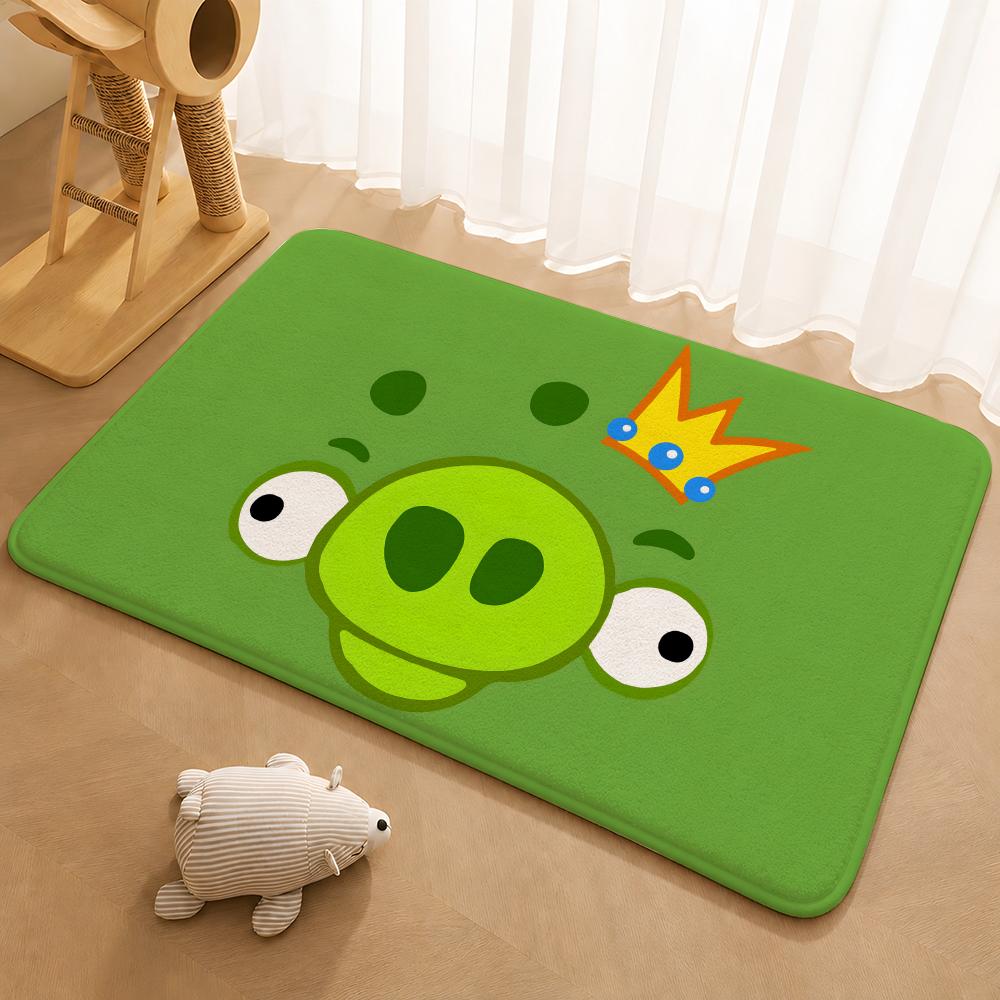 Коврик для пола с игрой Angry Birds, мягкий фланелевый, нескользящий коврик для двери в гостиную