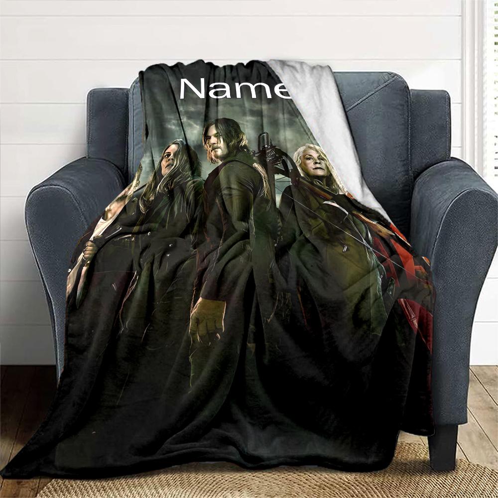 Customiz Name Personality The Walking Dead Blanket Soft &Warm Sofa Office Bed Travel Lunch Break Blanket, Gift Suitable All Seasons