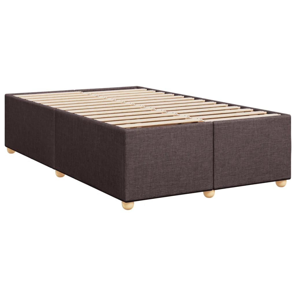 Box Spring Bed with Mattress Dark Brown 120x200 cm Fabric