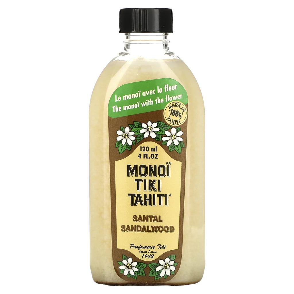 Monoi Tiare Tahiti Monoi Tiki Tahiti, Сандал, 4 жидких унции (120 мл)