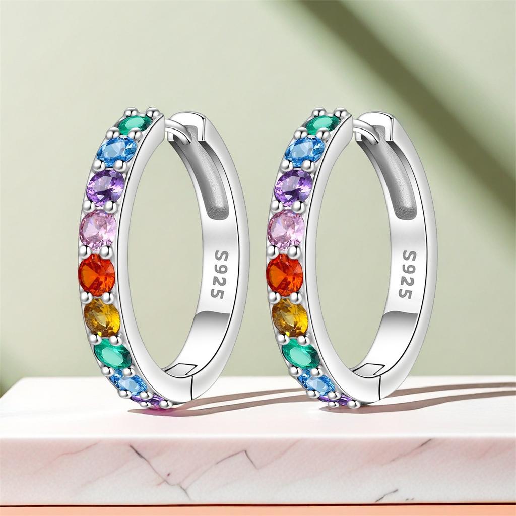 Серьги-кольца Orstarry S925 стерлинговое серебро цвет циркона минималистичный дизайн для женщин ювелирные изделия оригинальные модные подарок