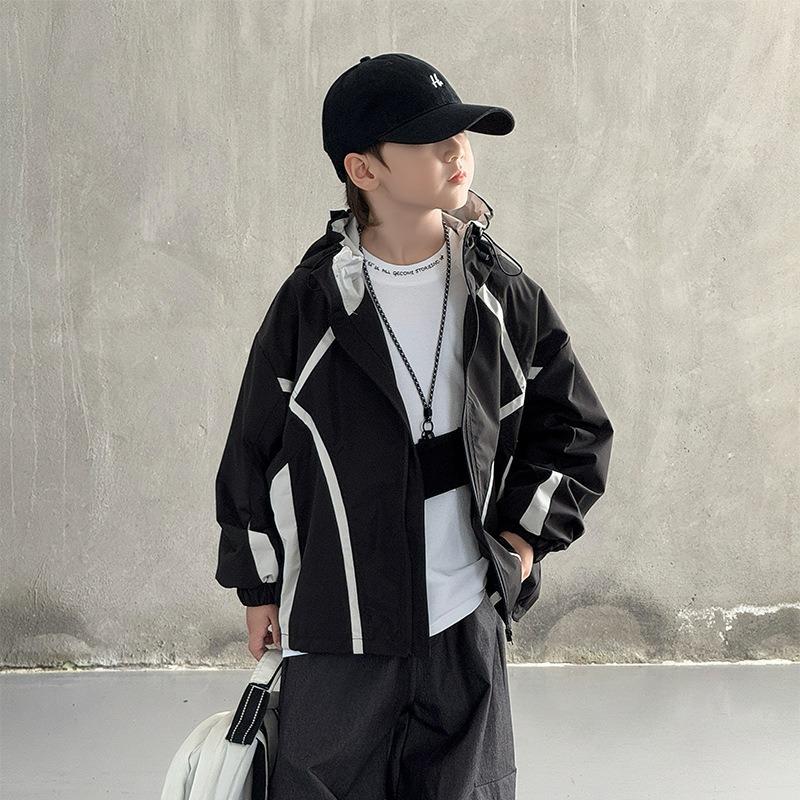 Ветровка с длинным рукавом для мальчика S для детей постарше Крутой уличный стиль