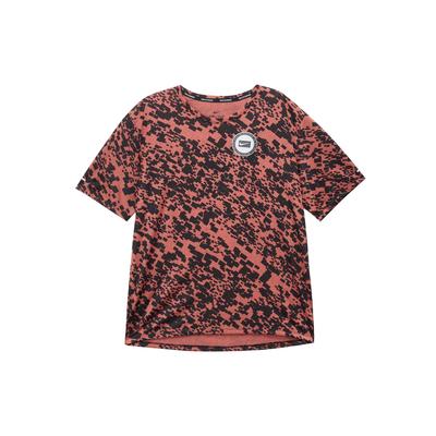 Dri-Fit Miler Wild Run Цифровая камуфляжная футболка для бега с короткими рукавами Мужские топы Черный Красный CU6043-010