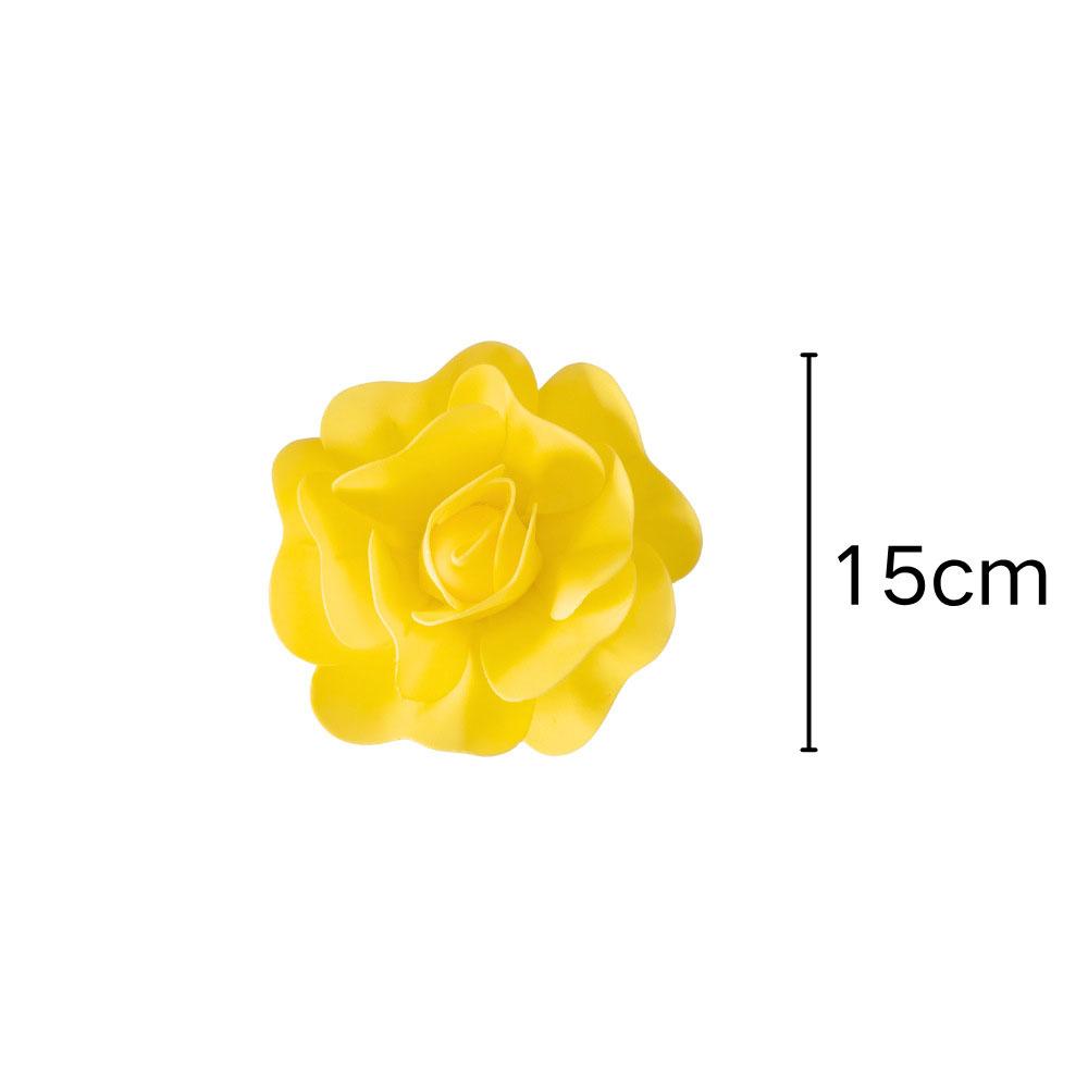 NEW Yellow Color Simulation Flower 3D Multi Size Artificial Flower Flower Head Garden Style Artificial Rose Interior Design
