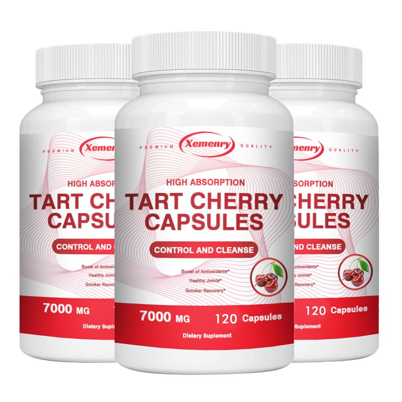 Xemenry Tart Cherry 7000mg Capsules 120pcs — Antioxidant Support, Daily Wellness, Nutritional Support