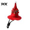 Small Dog Santa Costume Christmas Cat Hat, Red Pointed Hat with Bell And Bow, Adjustable Decorative Pet Felt for Dogs, Cats, Festive Party