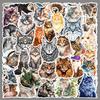 50 Наклеек с Кошками Породы Мейн-кун - Милые, Водонепроницаемые, Декоративные Мультяшные Питомцы для Бутылок с Водой и Блокнотов