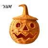 Decorative Storage Basket for Fall Handwoven Pumpkin Lantern, Vintage Rustic Halloween Decor, Hollow Smile Tiered Party Setting Accessories