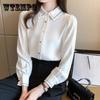 White Shirt Bottoming Shirt Female Design Sense Niche In The Spring Chiffon Long-sleeved Shirt Shirt