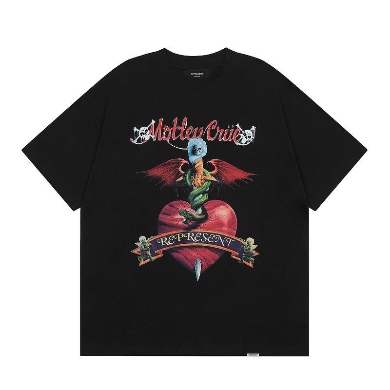 American Vintage REPRES Letter Print Oversized Short Sleeve T-Shirt Couples