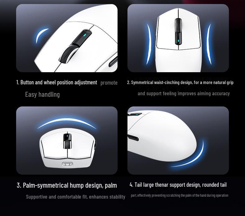 Беспроводная легкая игровая мышь ATTACK SHARK G3PRO с RGB-подсветкой, Bluetooth и зарядной док-станцией