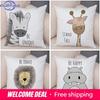 Шт. Скандинавский Зебра Бегемот Жираф Лев Крокодил Наволочка Декор Животное Чехол на Подушку для Дивана Персиковая Кожа Наволочка xсм