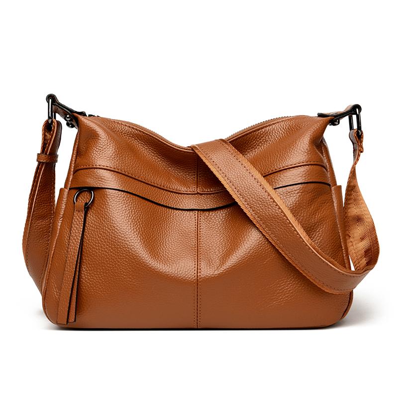 Винтажная кожаная сумка через плечо для женщин, прочная роскошная сумка, женская сумка-мессенджер из натуральной кожи