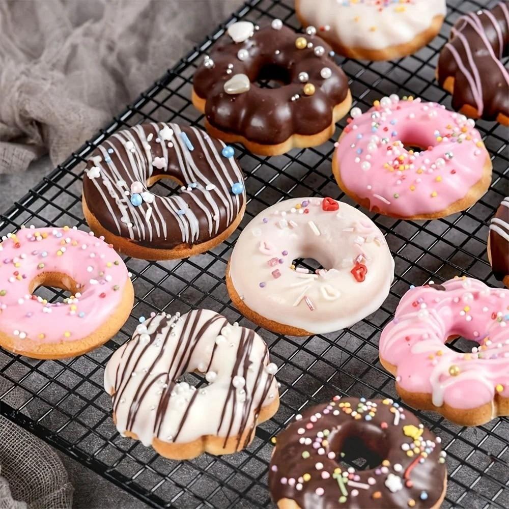 6/12 Cavity Donut Baking Mold Carbon Steel 4 Shapes Cake Baking Tray Easy To Clean Reusable Donut Muffin Pan Dessert Making