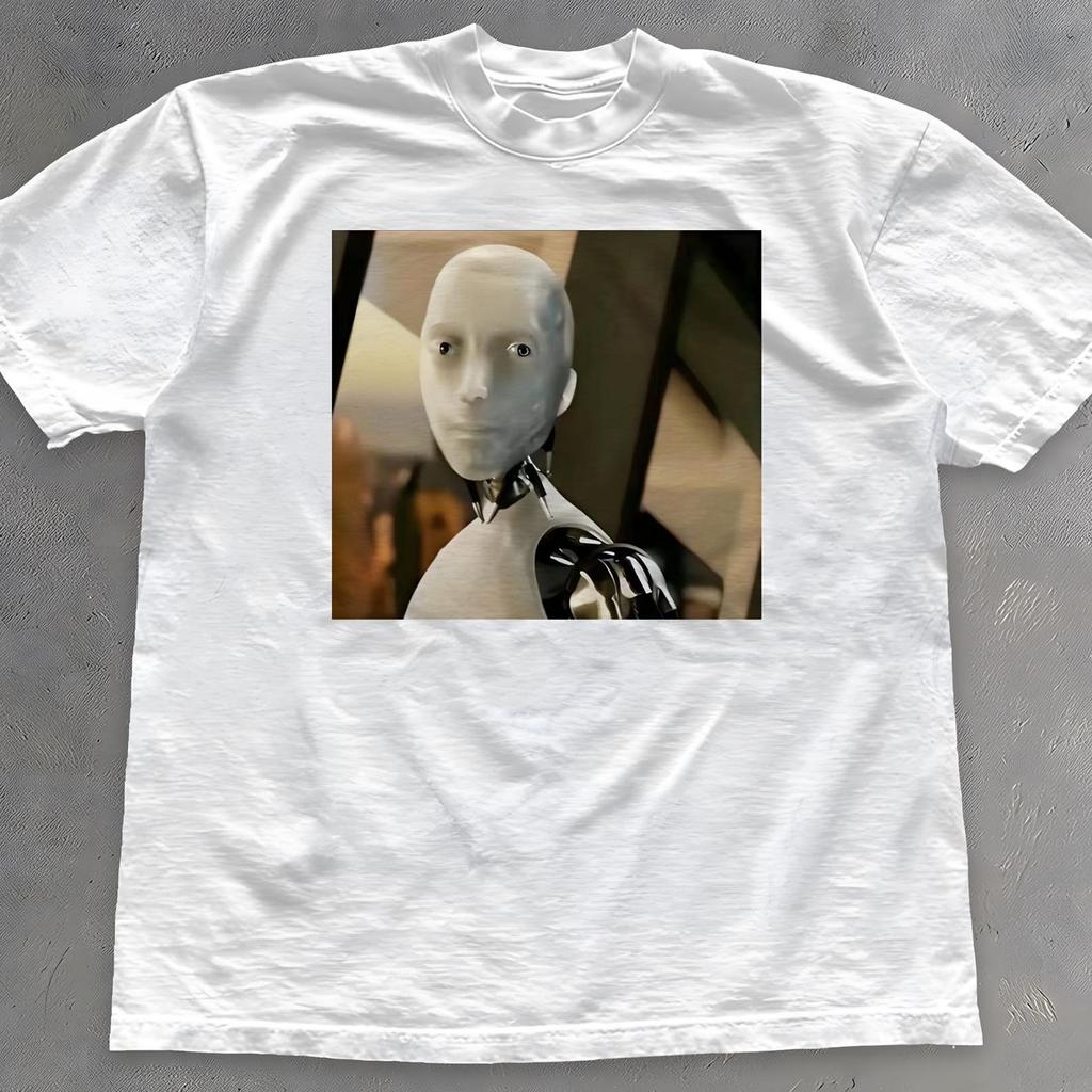 The Staring Robot Meme Shirt - Gen Z Humor - Weirdcore Tee