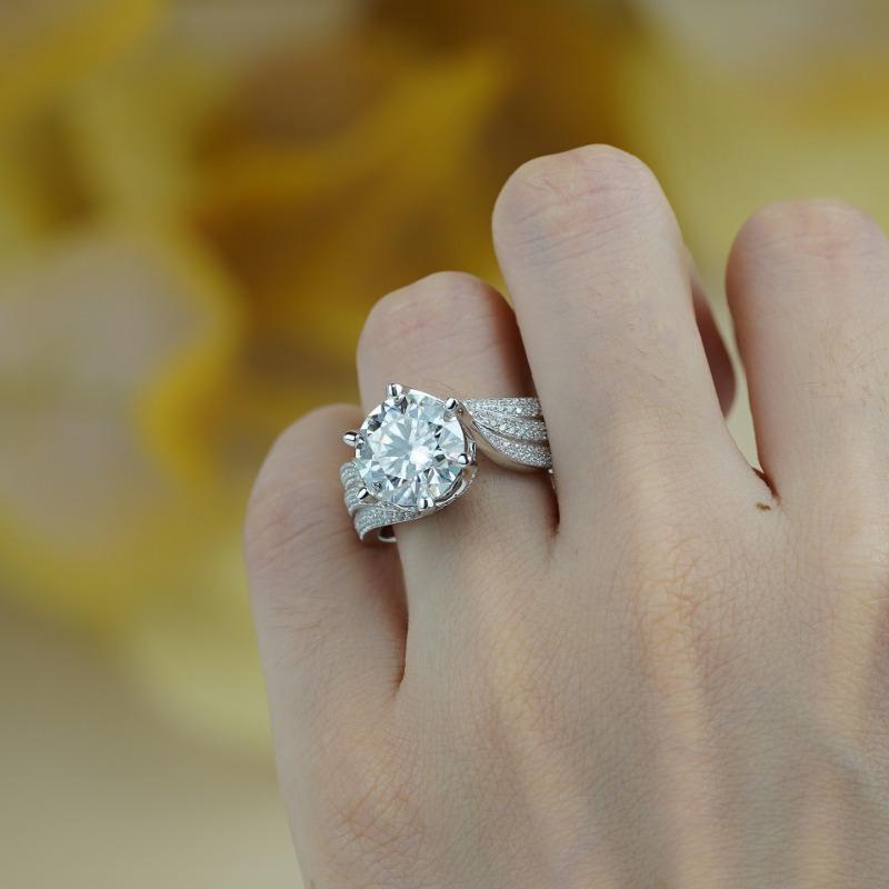 Sace Gems Сертифицированное GRA кольцо с муассанитом 5 карат VVS1 Lab Diamond Solitaire Кольцо для женщин Обручальное кольцо с обещанием ювелирных изделий