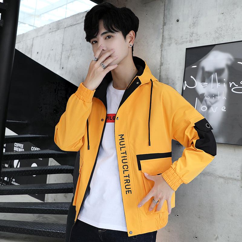 Свободная мужская повседневная куртка с капюшоном для инструментов, трендовая мужская одежда в Европе и США