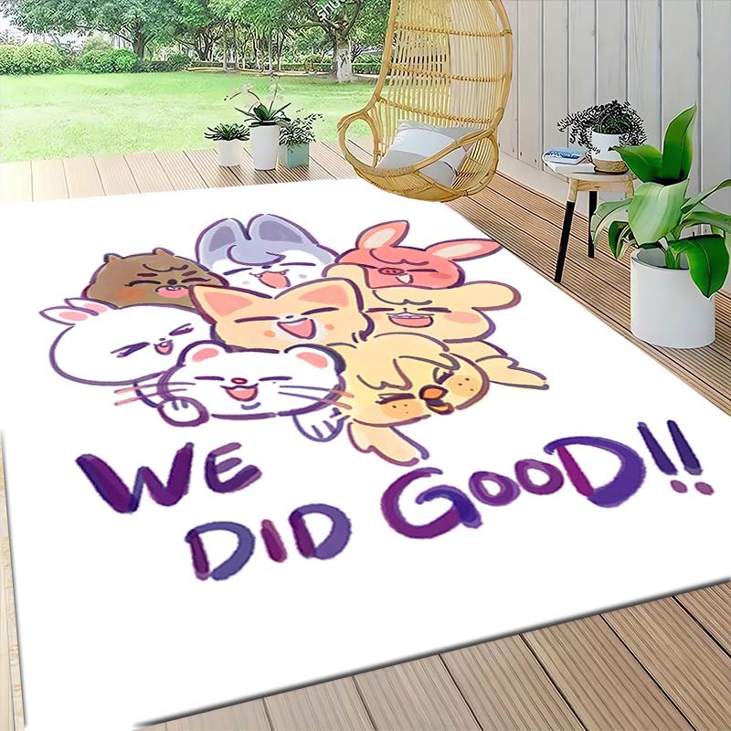 1Pc Adorable Animal Friends Carpet Rug Customizable Soft Washable Antislip Home Living Room Sofa Mats Personalized Rug 091742