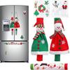 3 Pack Adorable Snowman Refrigerator Handle Covers Set Kitchen Appliance Handle Covers and Christmas Flash Sticker for Christmas Decorations