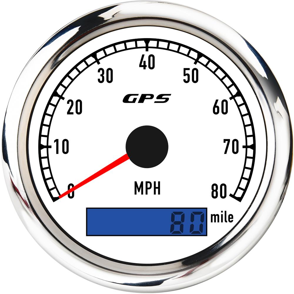ELING 80mm GPS Speedometer 80MPH 0-120MPH 0-60K 0-200KM/H with GPS Antenna with 7 Colors Backlight for Car Motorcycle Vessels