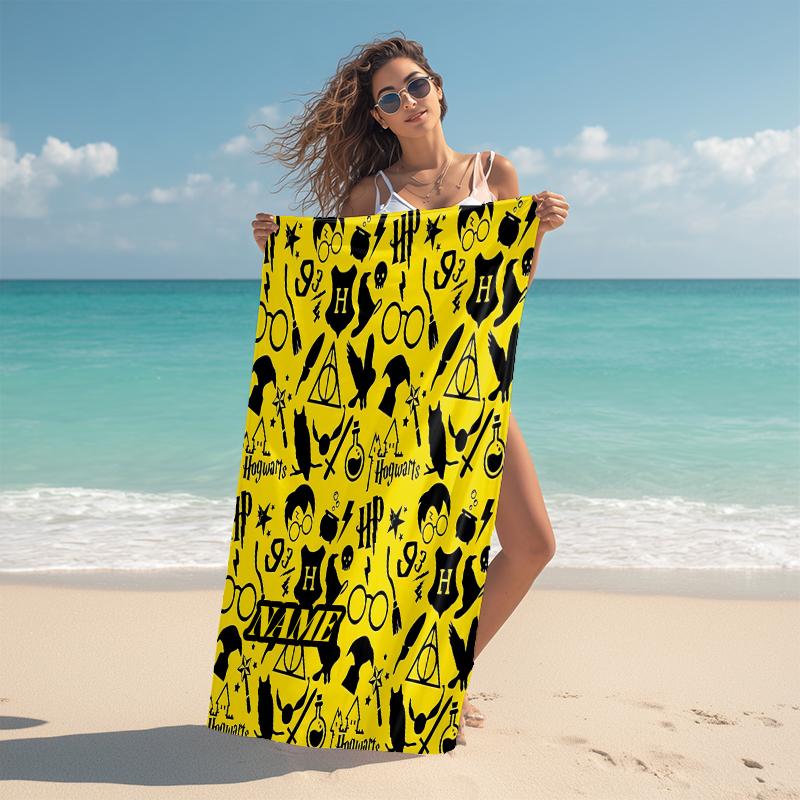 Personalized "Magic Symbols Pattern" Beach Towel Microfiber Beach Towel Thin Absorbent for Beach Swimming Yoga Bath Sports. 0910386