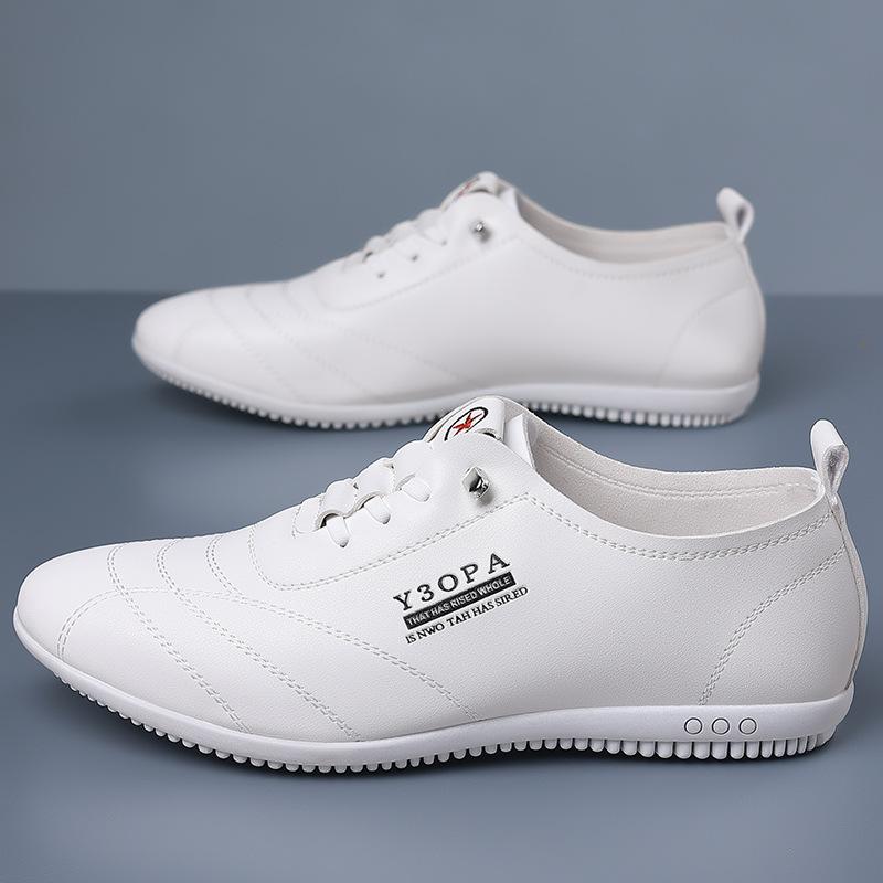 2024 летние дышащие лоферы на одной педали, мужские легкие и тонкие кожаные мягкие повседневные кожаные туфли, нескользящие туфли на плоской подошве