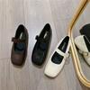 One-word Buckle Literary Style Versatile Thick Heel Single Shoes Ballet Shoes Retro Fashion Classic Mary Jane Shoes Women's 2025 New