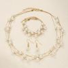 Hot Selling Multi-Layer Pearl Necklace Earrings Bracelet Jewelry Set Wedding Season Bridal Jewelry Women