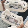 Viewable Window Pencil Case Plush Stationery Storage Pouch Cute Pen Bag Student Gift