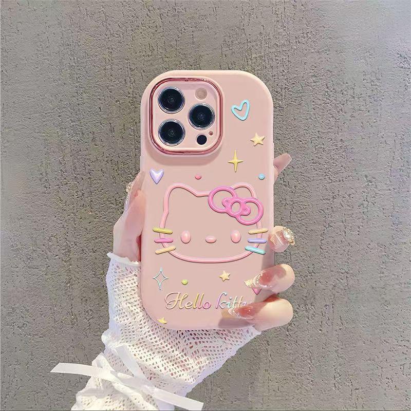 Кронштейн Hello Kitty подходит для чехла мобильного телефона Apple 17PROMAX 15/16 Huawei Honor, полностью закрывающий мягкий чехол.