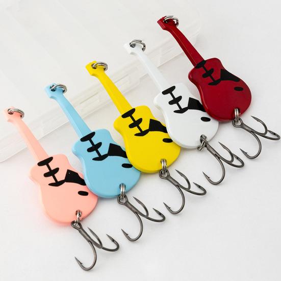 5 шт. 5,4 см/11 г Блесна-спиннер для гитары с крючком, металлическая вращающаяся блесна-спиннер с пайетками, для морской рыбалки