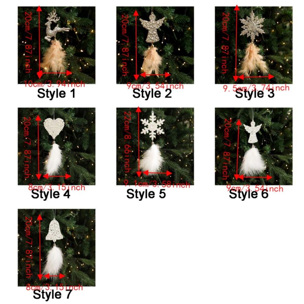 Delicate Christmas Tree Feather Pendant Plastic Christmas Hanging Decoration Window Decor