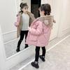 Girls Fall and Winter Padded Thickened Cute Loose Warm Jacket Plush Hooded Warm Jacket