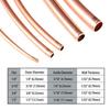 1Pcs New 1 Meter Copper Tube Coil 99.9% Pure Copper Soft T2 Copper OD 2-12mm ID 1-10mm Wire Pipe Airs Conditioner Cooling